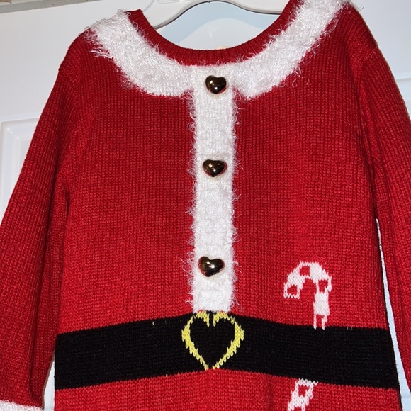 Girls Santa Sweater Dress size 9/10 - Picture 3 of 5